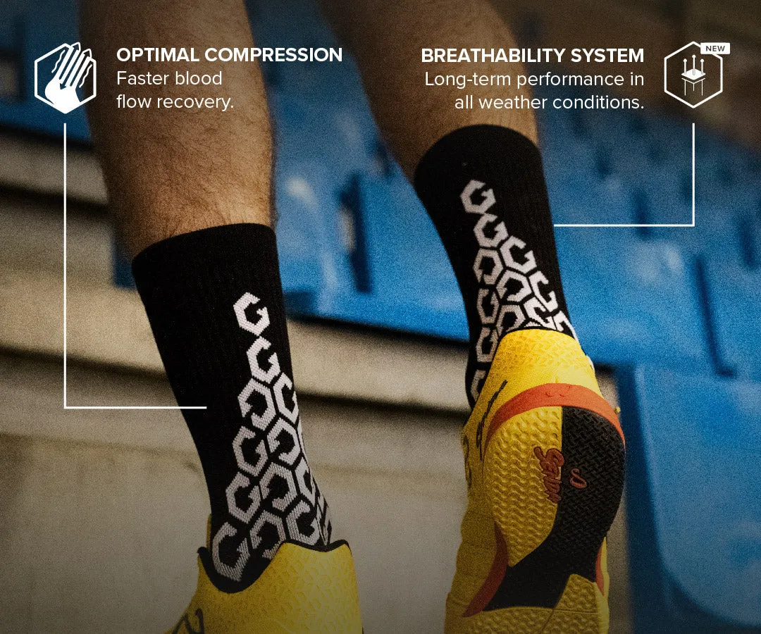 Senda Athletics Gravity Pro Performance Grip Socks - Crew Length - Black