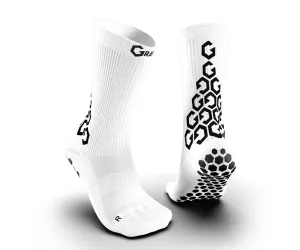 Senda Athletics Gravity Pro Performance Grip Socks - Crew Length - White
