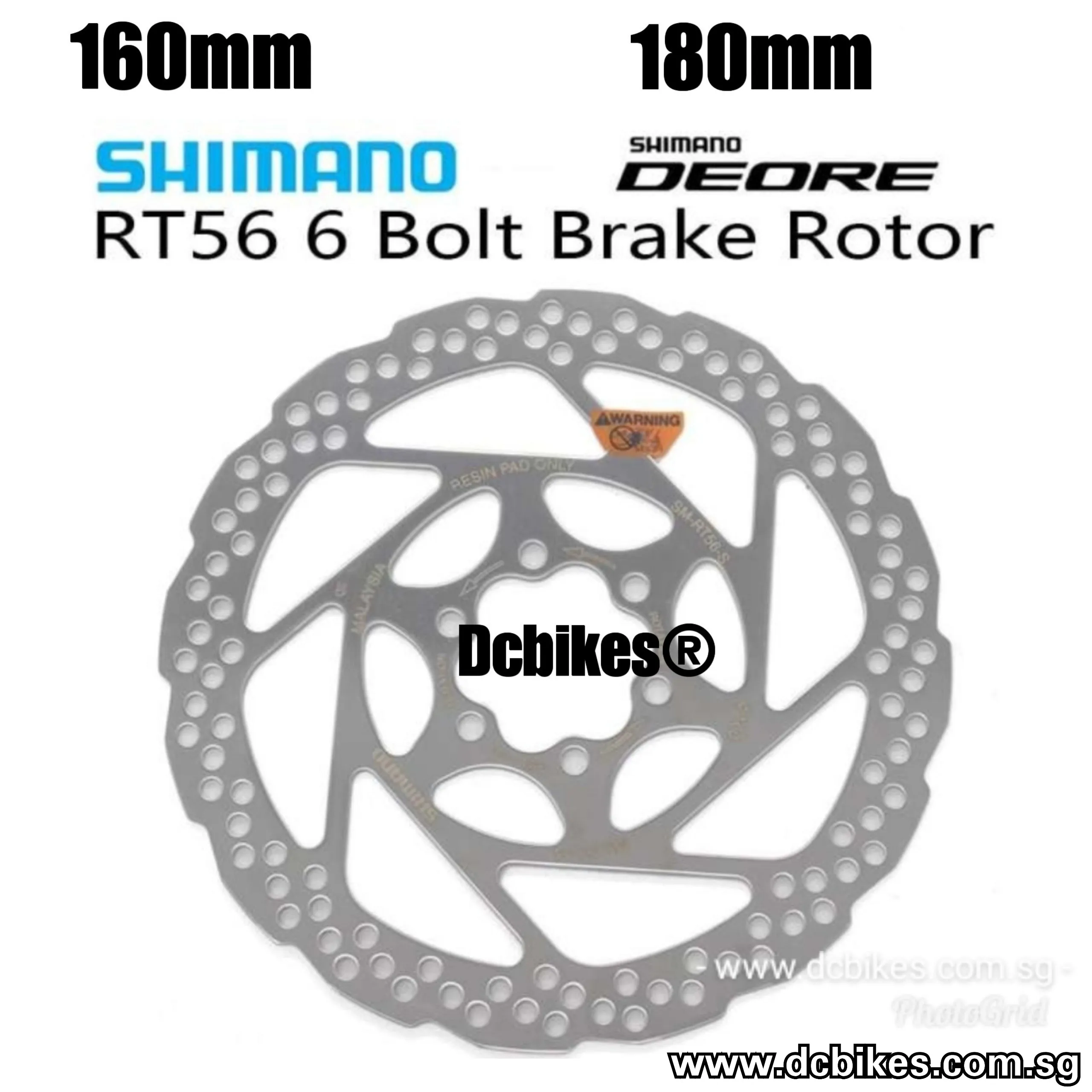 Shimano Deore 160 | 180mm SM-RT56S Bicycle 6 Bolts Disk Brake Rotors