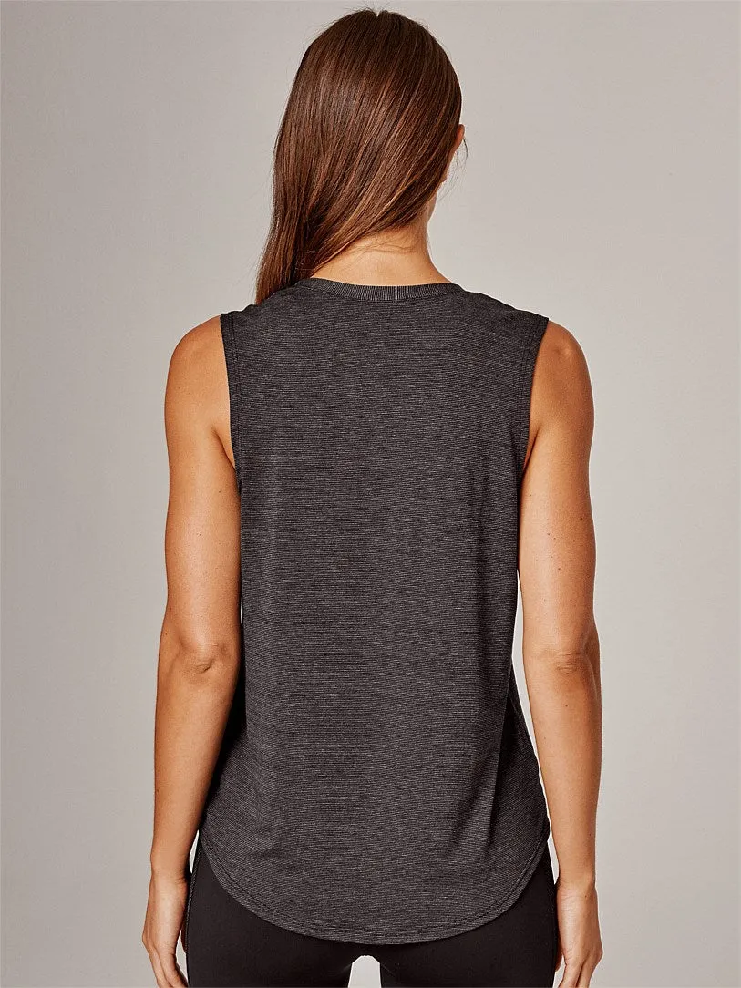 SINGLET  DIAL UP WORKOUT RUNNING BARE - BLACK