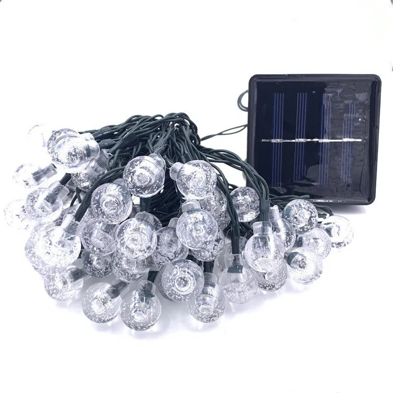 Solar LED Crystal Ball String Light 10M Waterproof Fairy Lights Garden Lawn Tree Outdoor Decoration