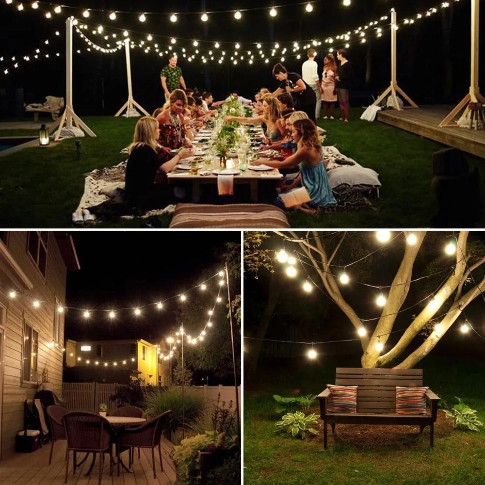 Solar LED Crystal Ball String Light 10M Waterproof Fairy Lights Garden Lawn Tree Outdoor Decoration