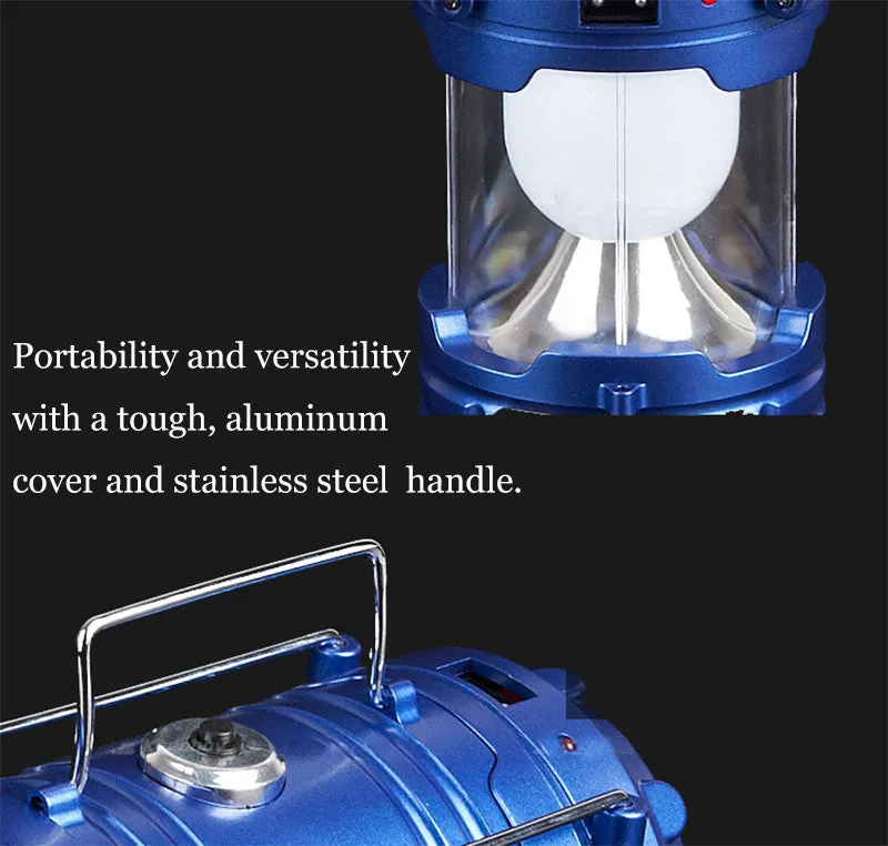 Solar Rechargeable Camping Lantern & Portable Outdoor Handheld Led Flashlight