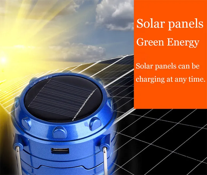 Solar Rechargeable Camping Lantern & Portable Outdoor Handheld Led Flashlight