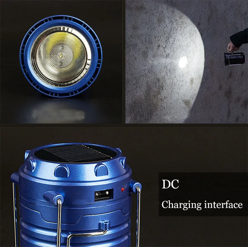 Solar Rechargeable Camping Lantern & Portable Outdoor Handheld Led Flashlight