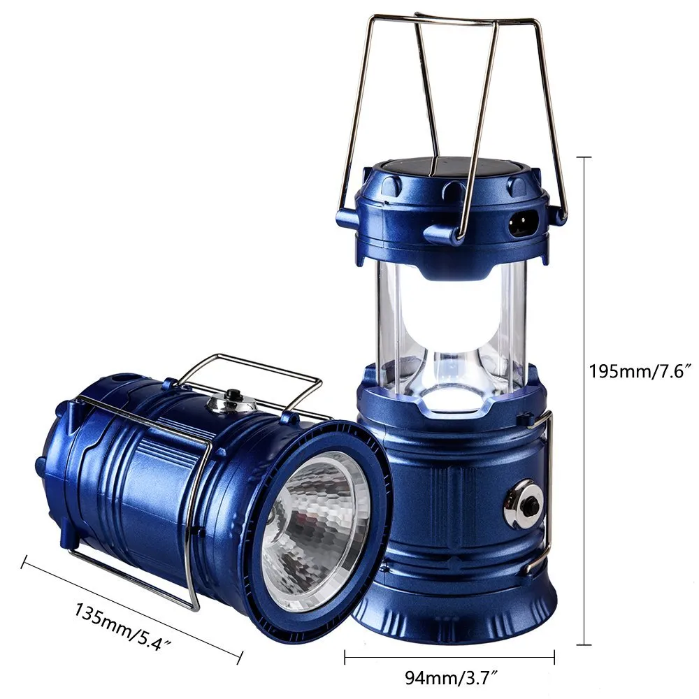 Solar Rechargeable Camping Lantern & Portable Outdoor Handheld Led Flashlight