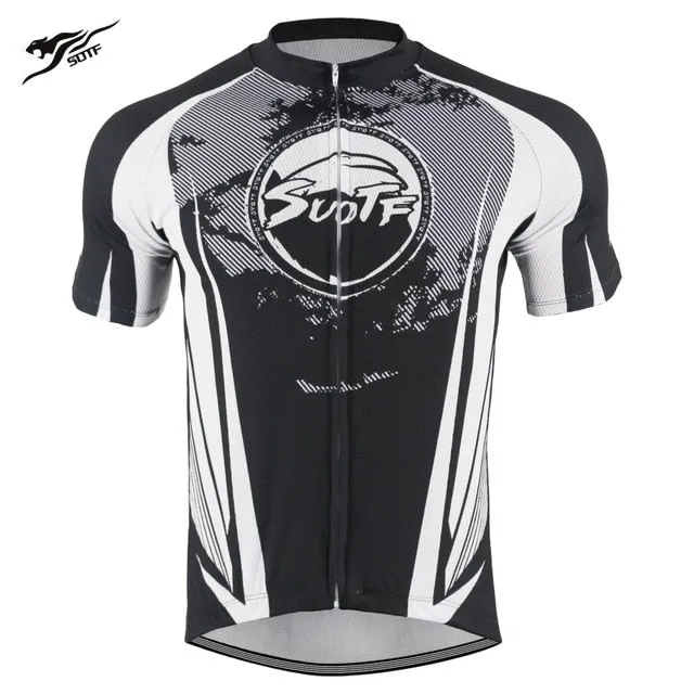 SOTF Geometric Breathable Anti-Wrinkle Cycling Jersey Short Sleeve Road Bike shirt Mountain Bike Cycling Clothing Men Women