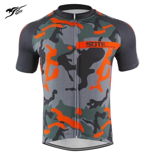 SOTF Geometric Breathable Anti-Wrinkle Cycling Jersey Short Sleeve Road Bike shirt Mountain Bike Cycling Clothing Men Women