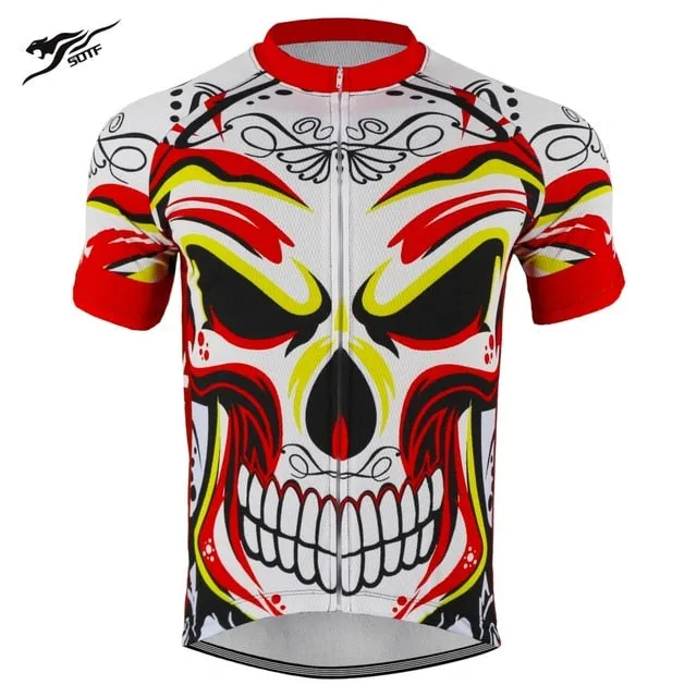 SOTF Geometric Breathable Anti-Wrinkle Cycling Jersey Short Sleeve Road Bike shirt Mountain Bike Cycling Clothing Men Women