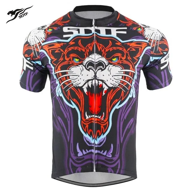 SOTF Geometric Breathable Anti-Wrinkle Cycling Jersey Short Sleeve Road Bike shirt Mountain Bike Cycling Clothing Men Women