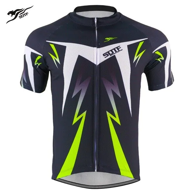 SOTF Geometric Breathable Anti-Wrinkle Cycling Jersey Short Sleeve Road Bike shirt Mountain Bike Cycling Clothing Men Women
