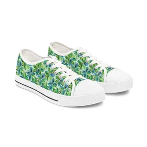Spring Geo Flowers Ladies' Low Top Sneakers - Step into Nature’s Geometry – Where Floral Elegance Meets Modern Style!
