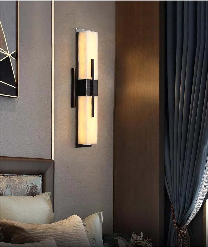 Square Marble Outdoor Wall Lamp