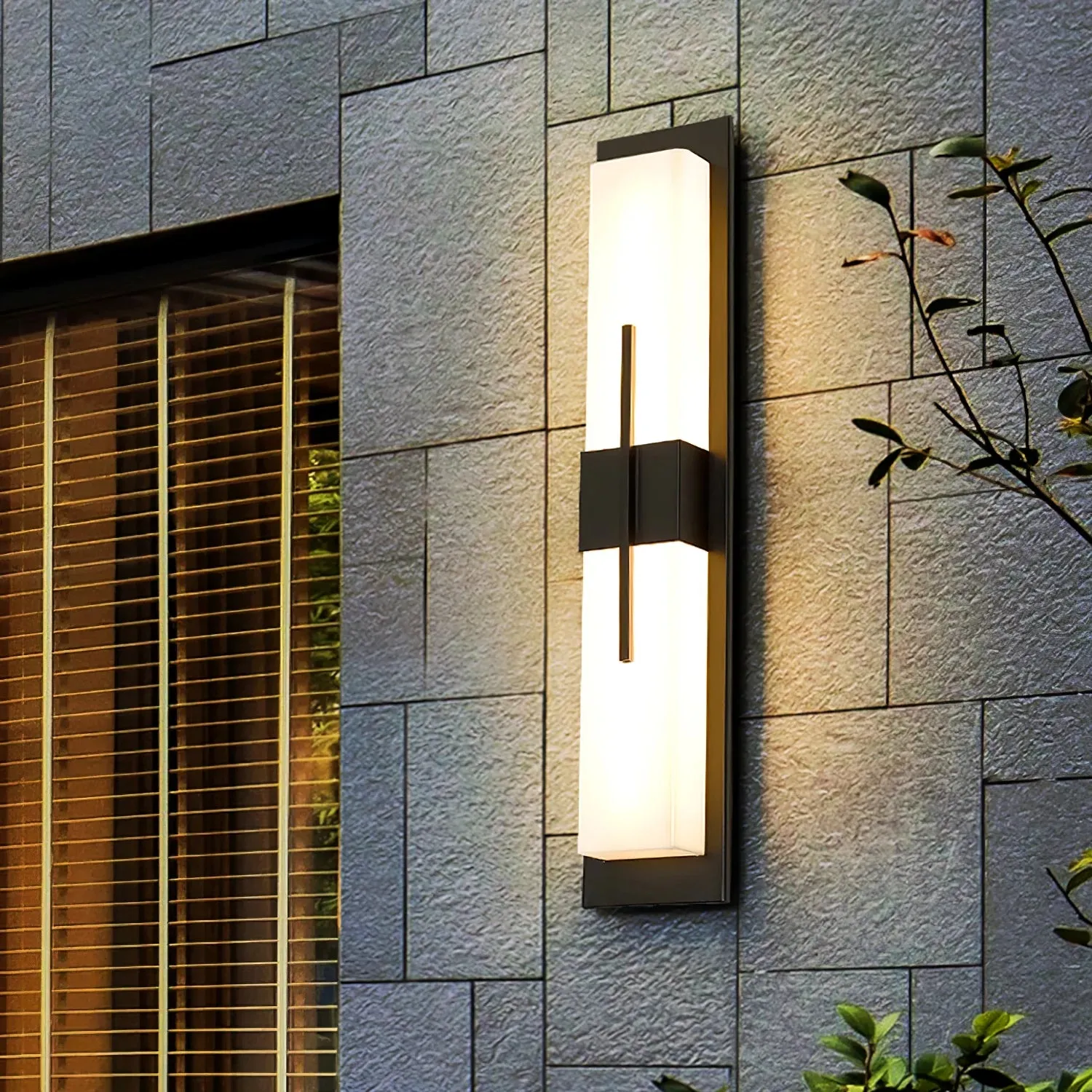 Square Marble Outdoor Wall Lamp
