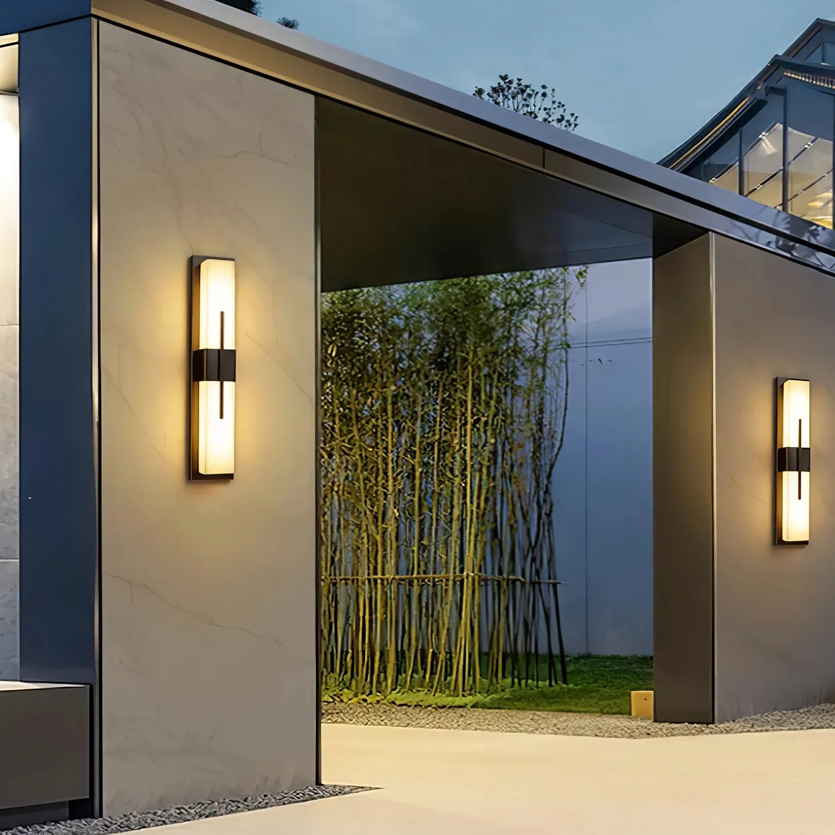 Square Marble Outdoor Wall Lamp