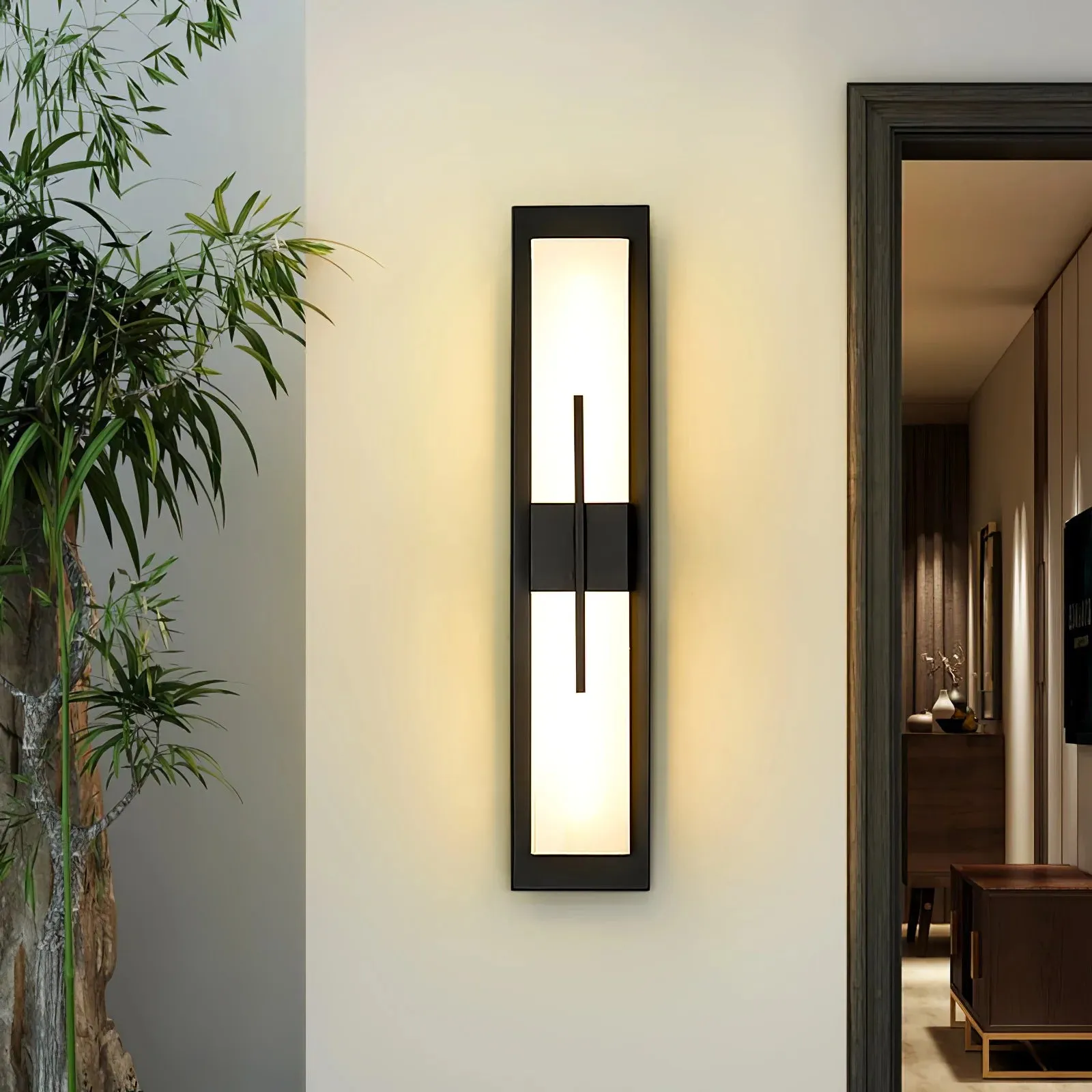 Square Marble Outdoor Wall Lamp