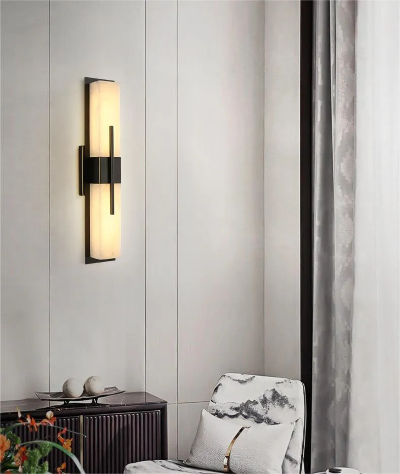Square Marble Outdoor Wall Lamp