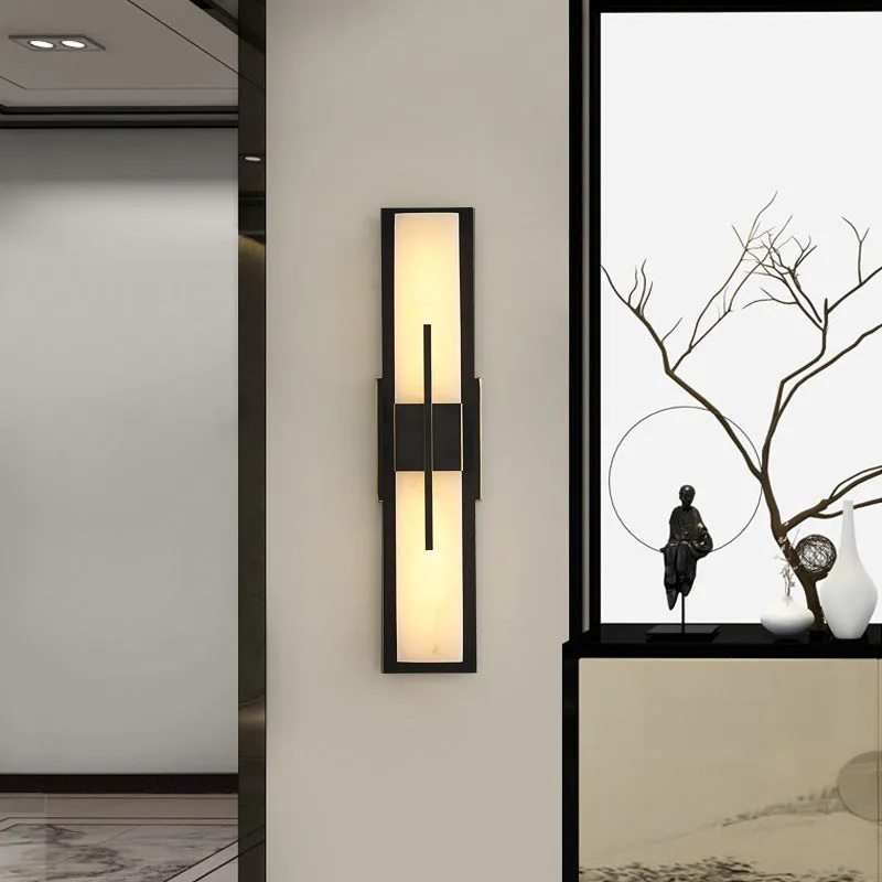 Square Marble Outdoor Wall Lamp