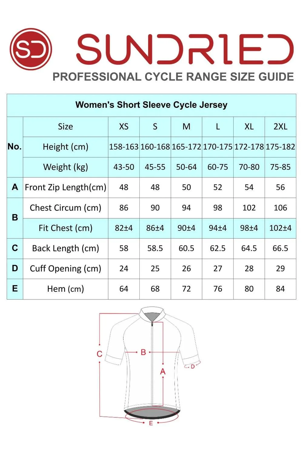 Sundried Drop Women's Short Sleeve Training Cycle Jersey