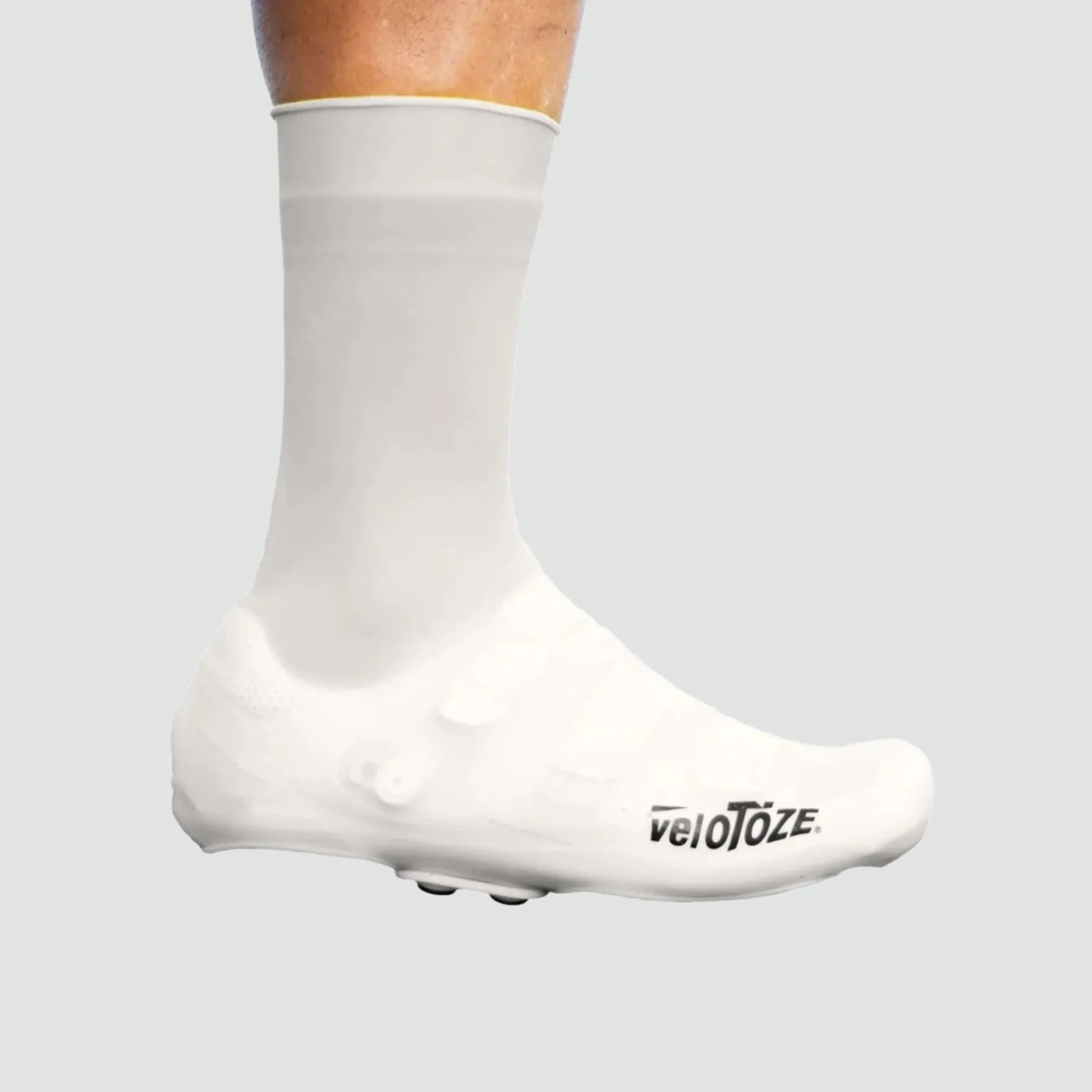 Tall Silicone Shoe Covers with Snaps - White