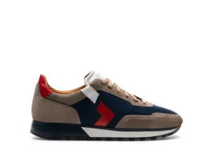 Tan Suede and Navy Blue Laivai Lace Up Running Sneaker Shoes -  Sneaker Shoes