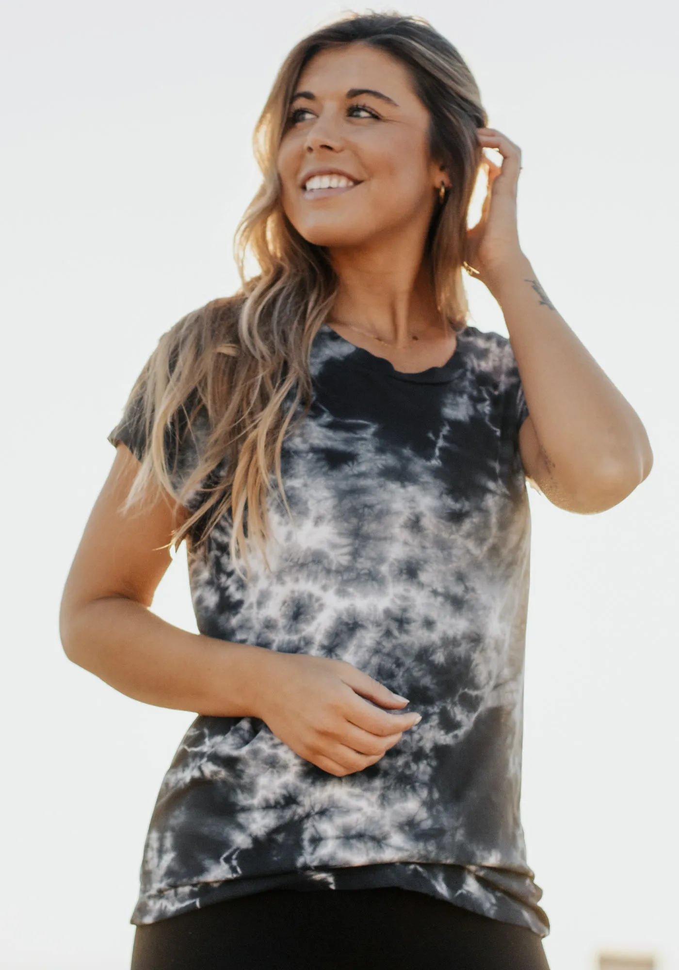 Tie-Dye Marina Tee – Raven Black