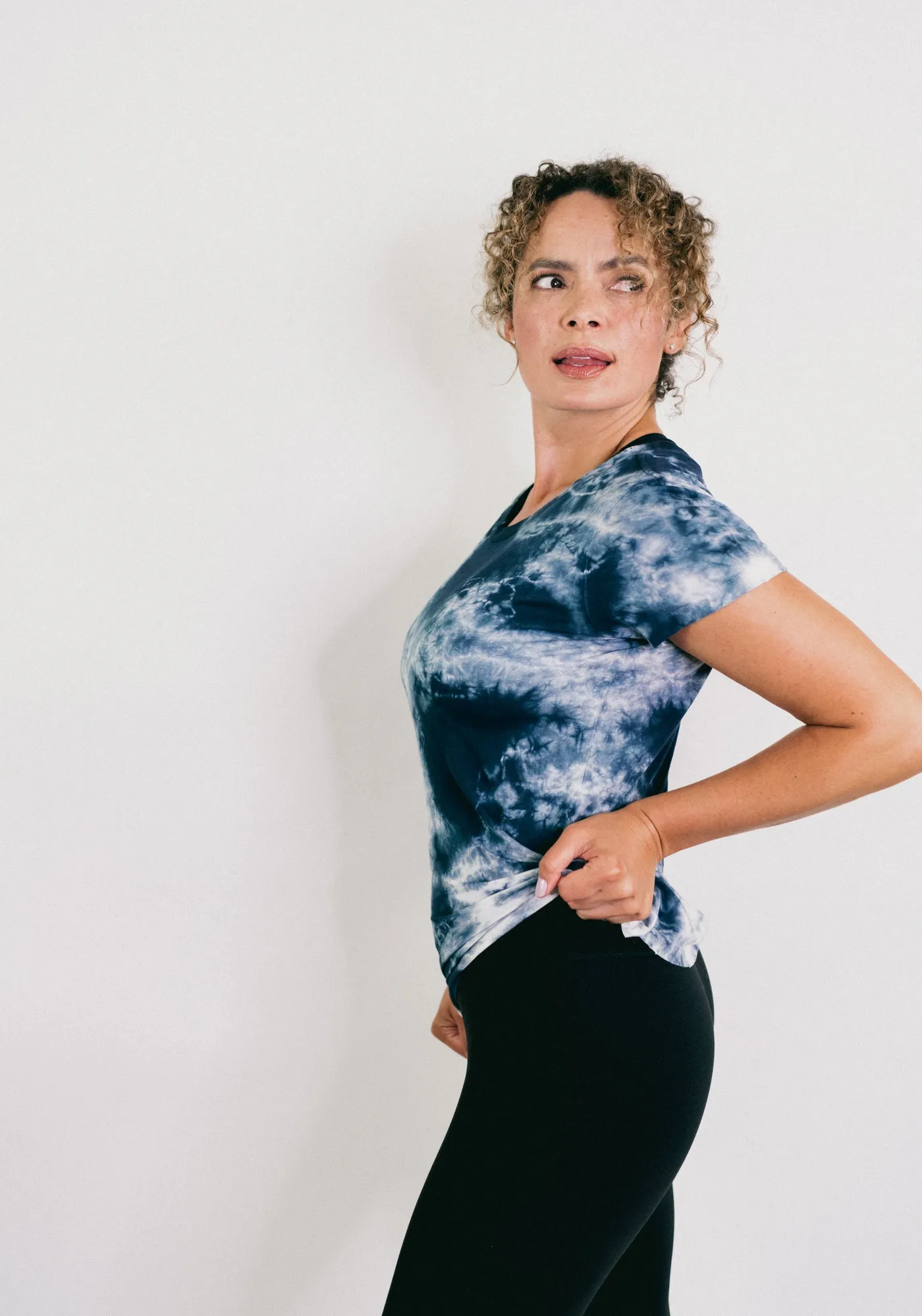 Tie-Dye Marina Tee – Raven Black