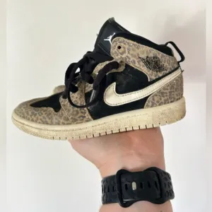 Toddler Nike Jordan 1 Mid Athletic Shoes ‘Cheetah’- Size 12C