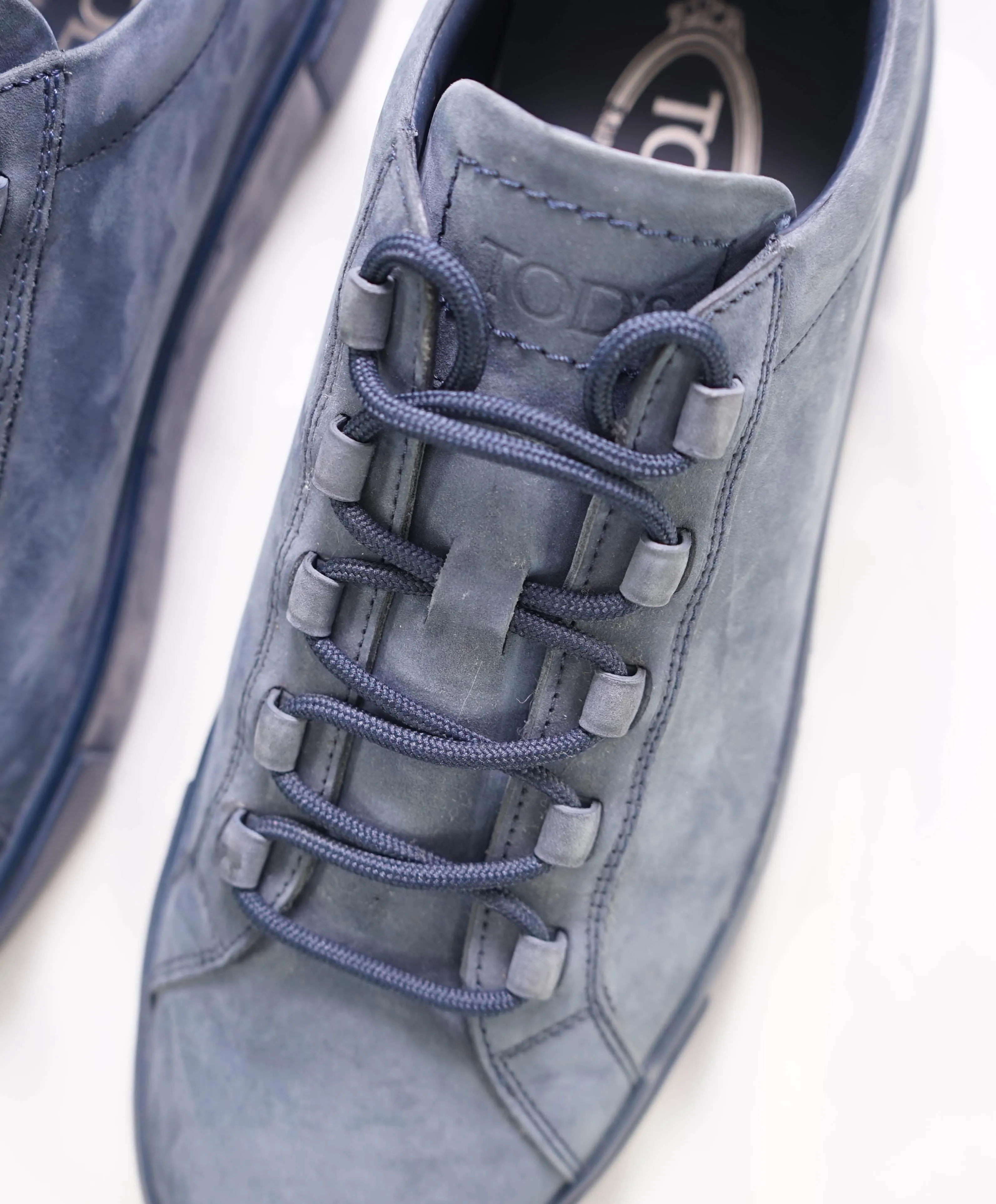 TOD’S - Blue Suede Logo Low Top Sneakers - 9 US (8T)