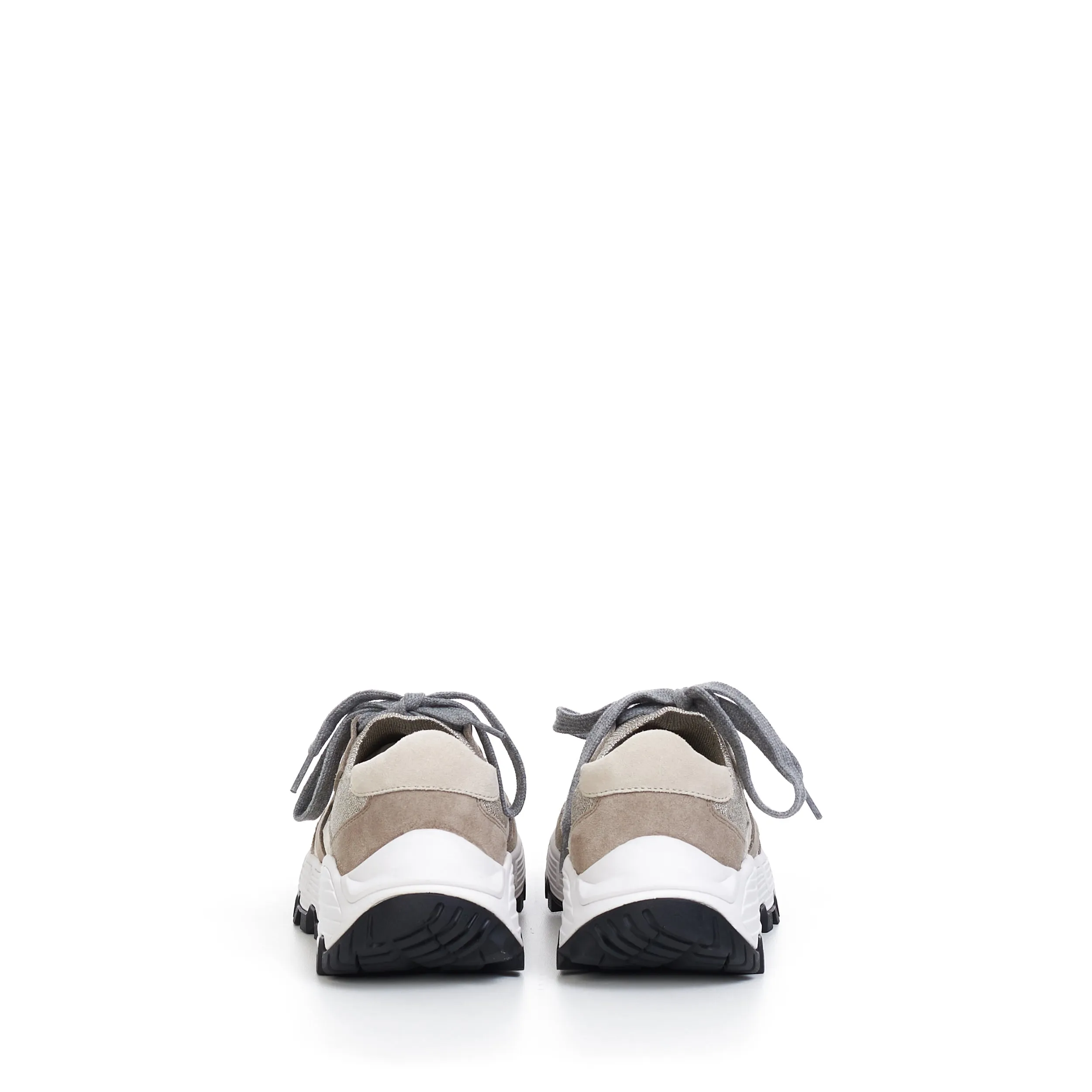TREKK Low Top Sneakers In Beige & Grey