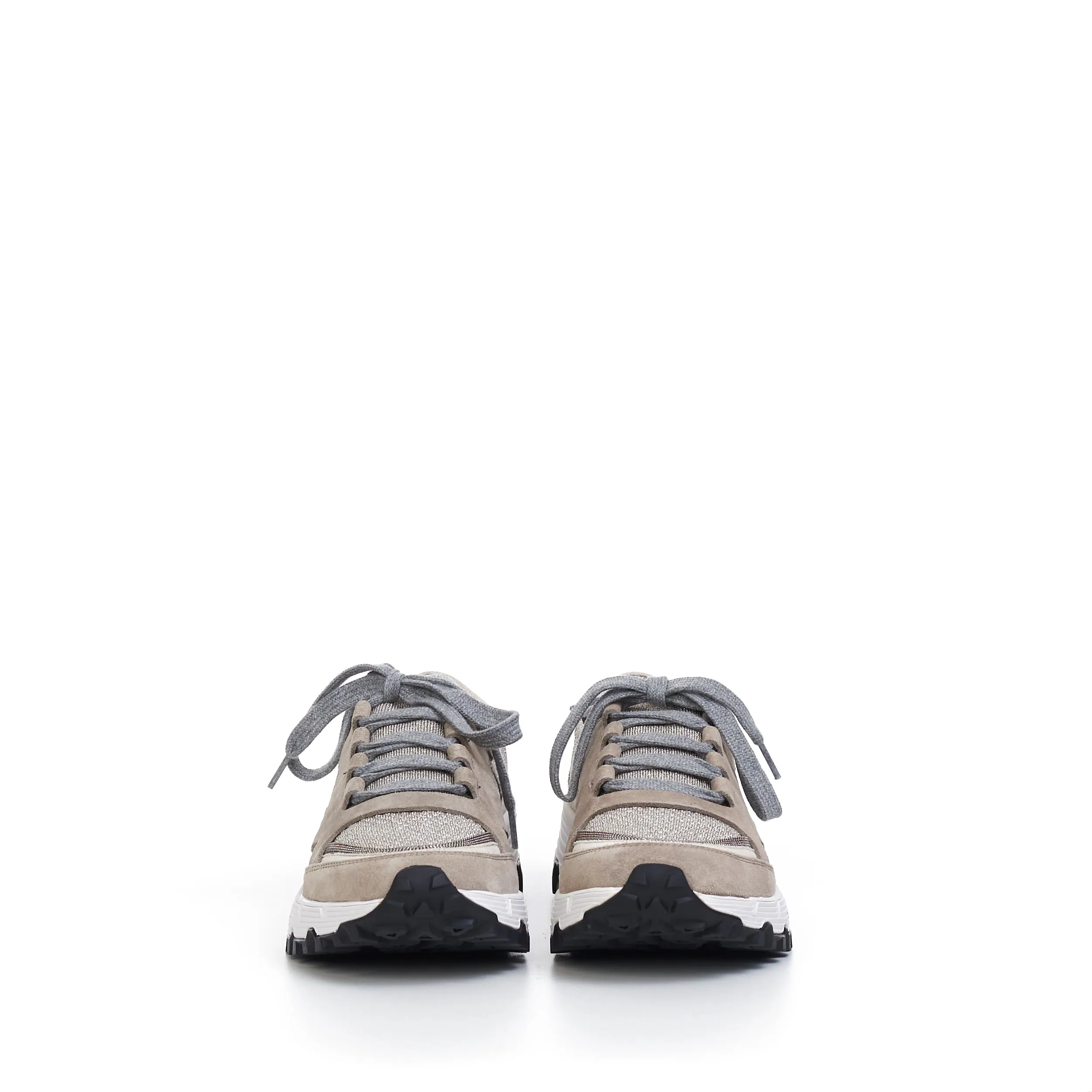 TREKK Low Top Sneakers In Beige & Grey