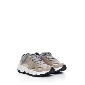 TREKK Low Top Sneakers In Beige & Grey