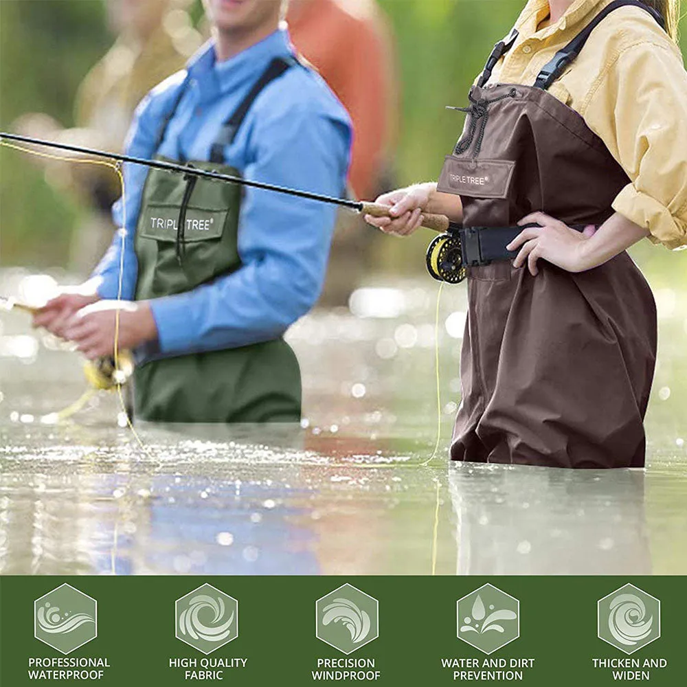 TRIPLETREE Hunting Fishing Chest Waders With Boots and Wading Belt For Men & Women (Size9-13)