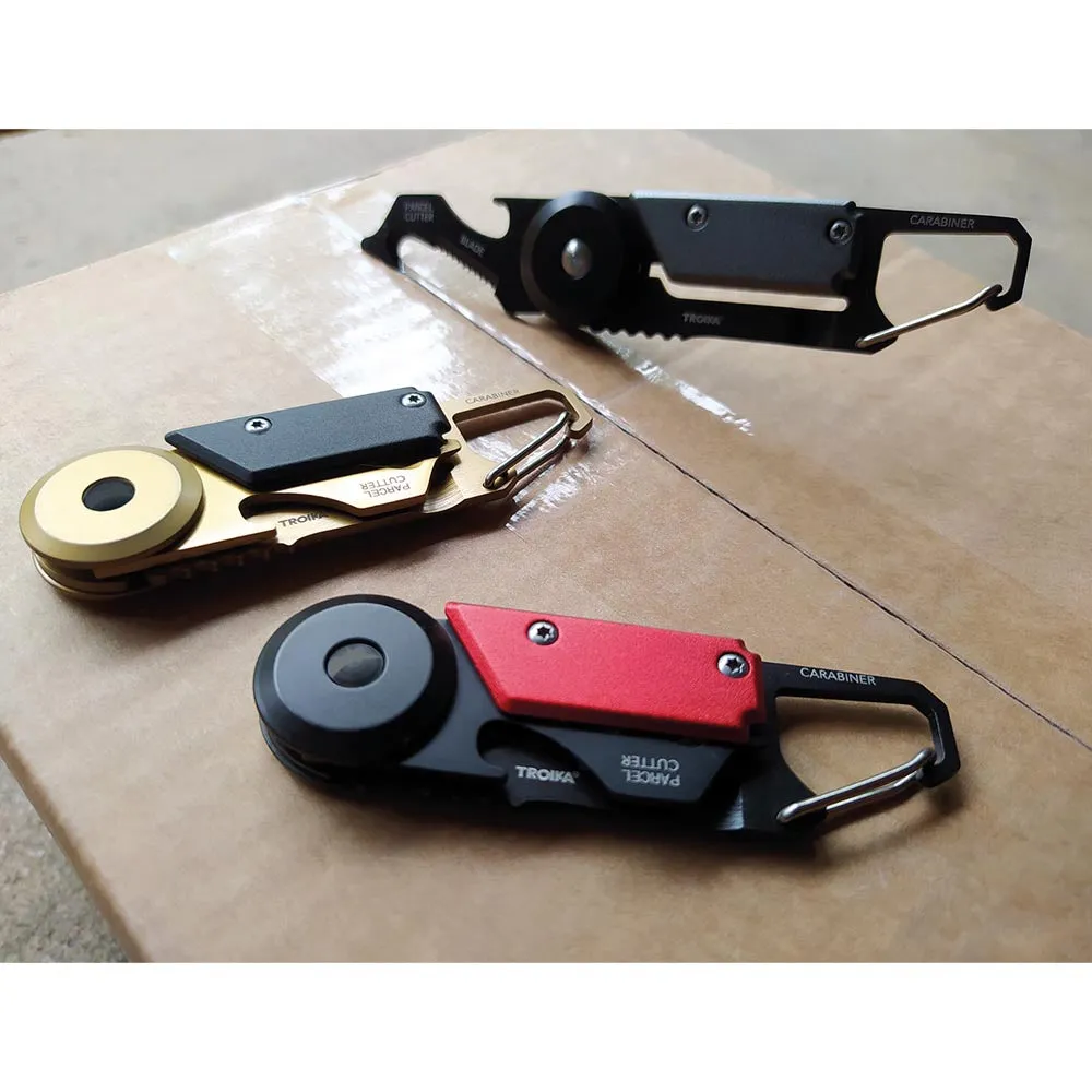 TROIKA Pocket Multi-Tool: 5 Functions with Parcel Knife EGON Gold/Black