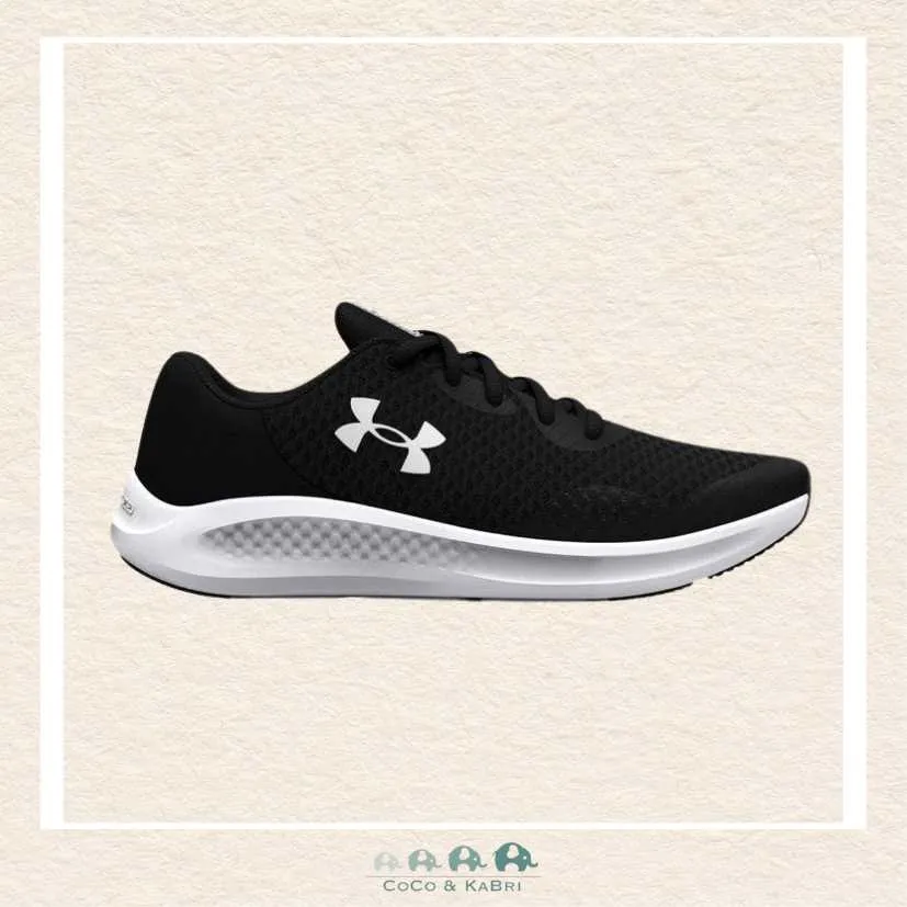 Under Armour: Boys' Grade School Charged Pursuit 3 Running Shoes Black/White (N1-60)