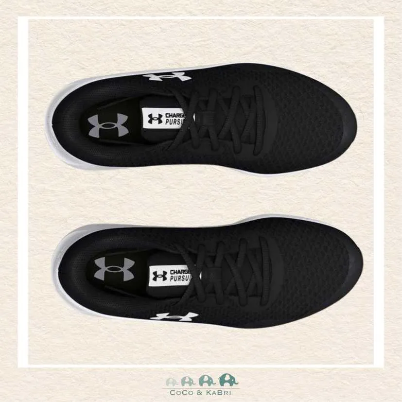 Under Armour: Boys' Grade School Charged Pursuit 3 Running Shoes Black/White (N1-60)