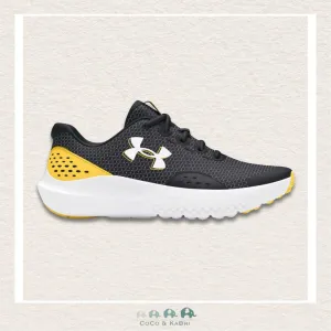 Under Armour: Boys' Grade School Surge 4 Running Shoes - Black/Yellow (Q1-148)