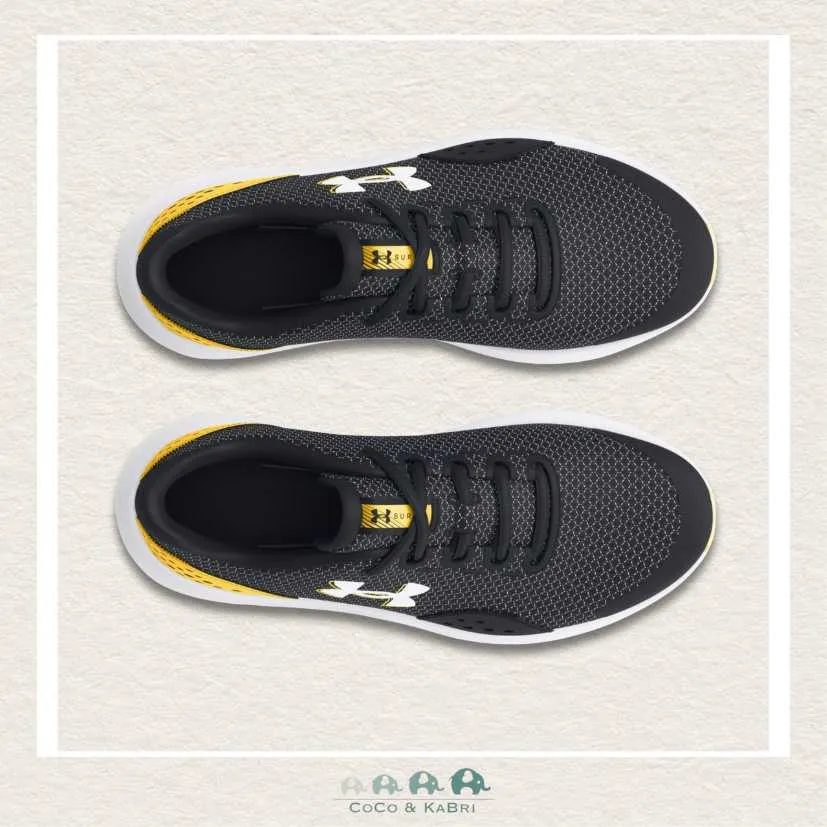 Under Armour: Boys' Grade School Surge 4 Running Shoes - Black/Yellow (Q1-148)