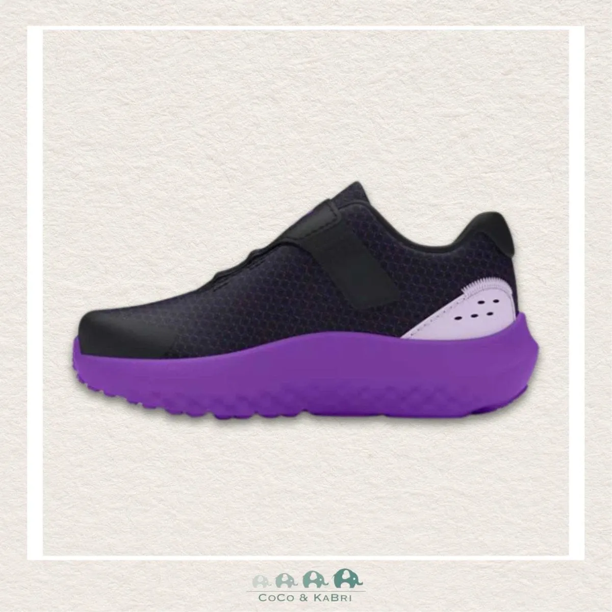 Under Armour: Girls' Infant Surge 4 AC Running Shoes- Black/Purple (U2-161)