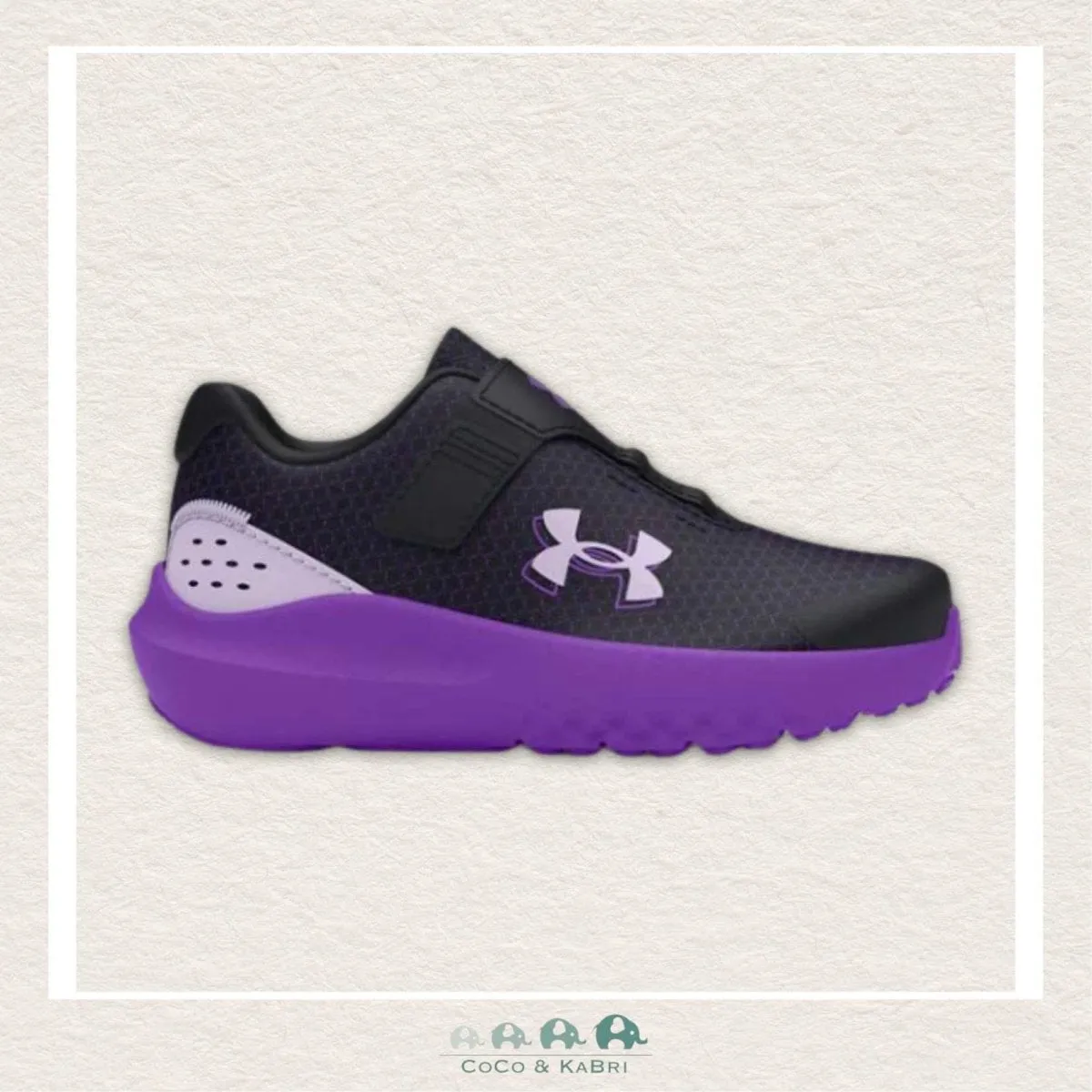 Under Armour: Girls' Infant Surge 4 AC Running Shoes- Black/Purple (U2-161)