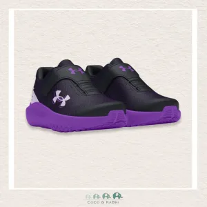 Under Armour: Girls' Infant Surge 4 AC Running Shoes- Black/Purple (U2-161)