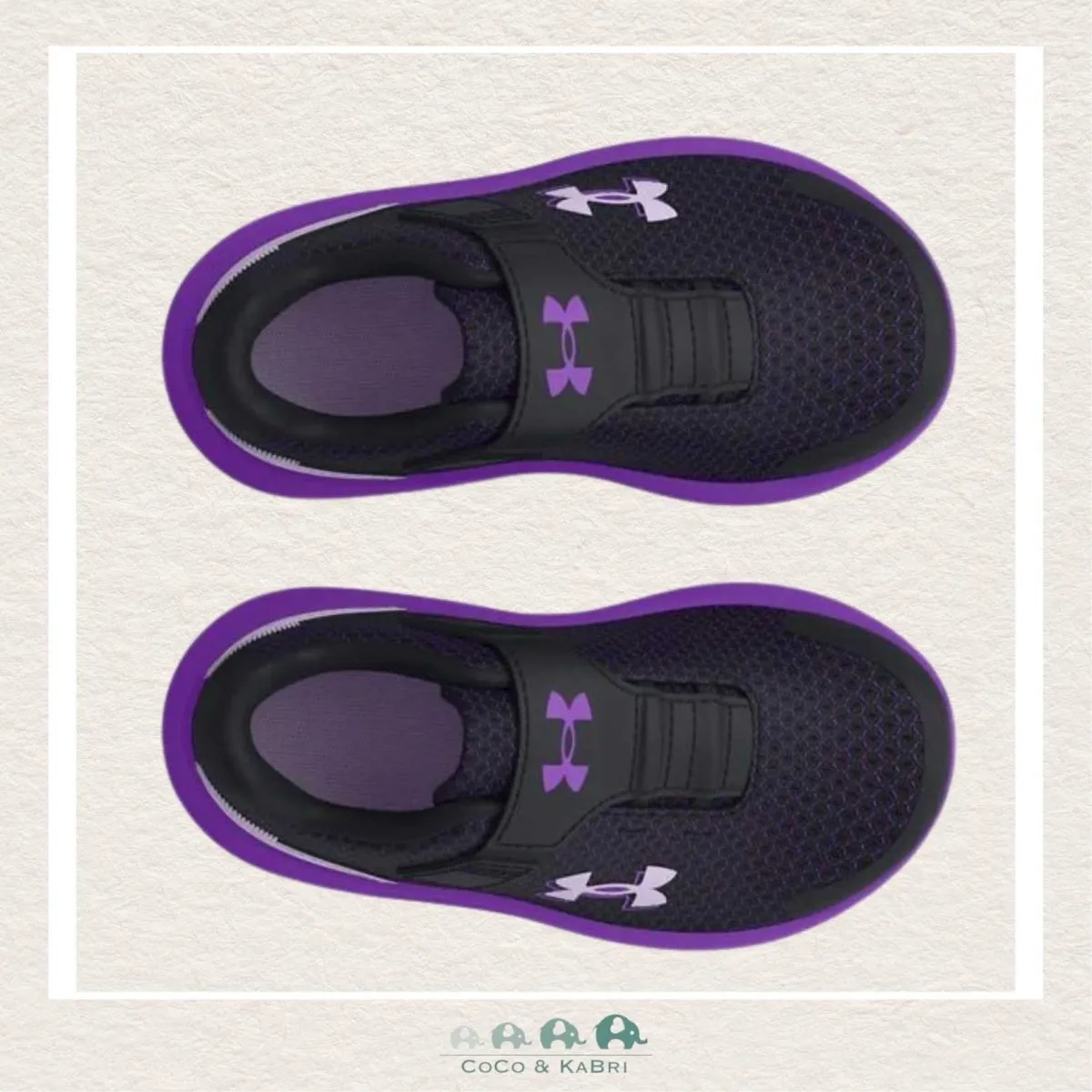 Under Armour: Girls' Infant Surge 4 AC Running Shoes- Black/Purple (U2-161)