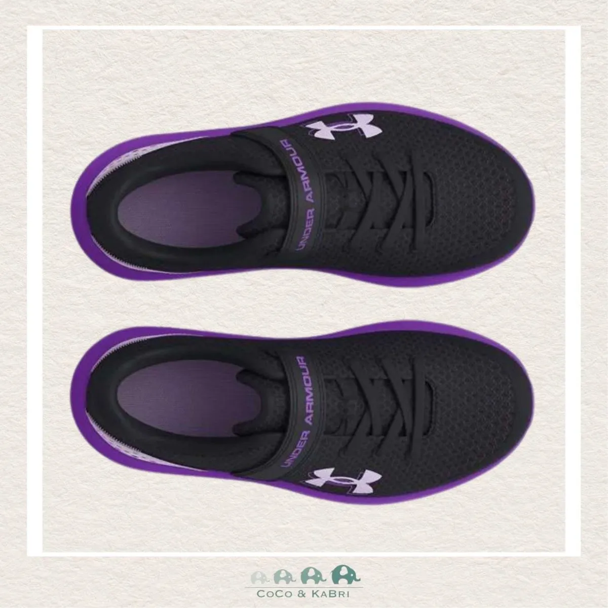 Under Armour Girls' Pre-School Surge 4 AC Running Shoes - Black/Purple (V2-163)