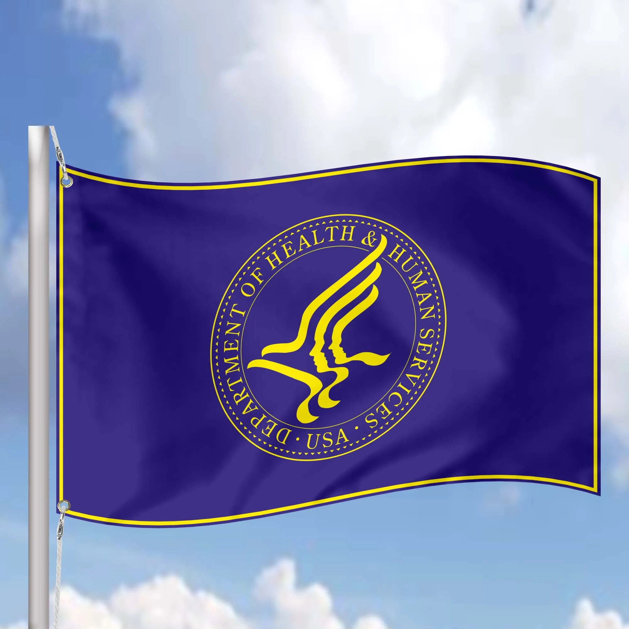 US Department of Health & Human Services USA Flag Banner