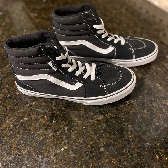 Vans Sk8-Hi Lite Classic Hi Top Sneakers  7Y old skool shoe black off the wall