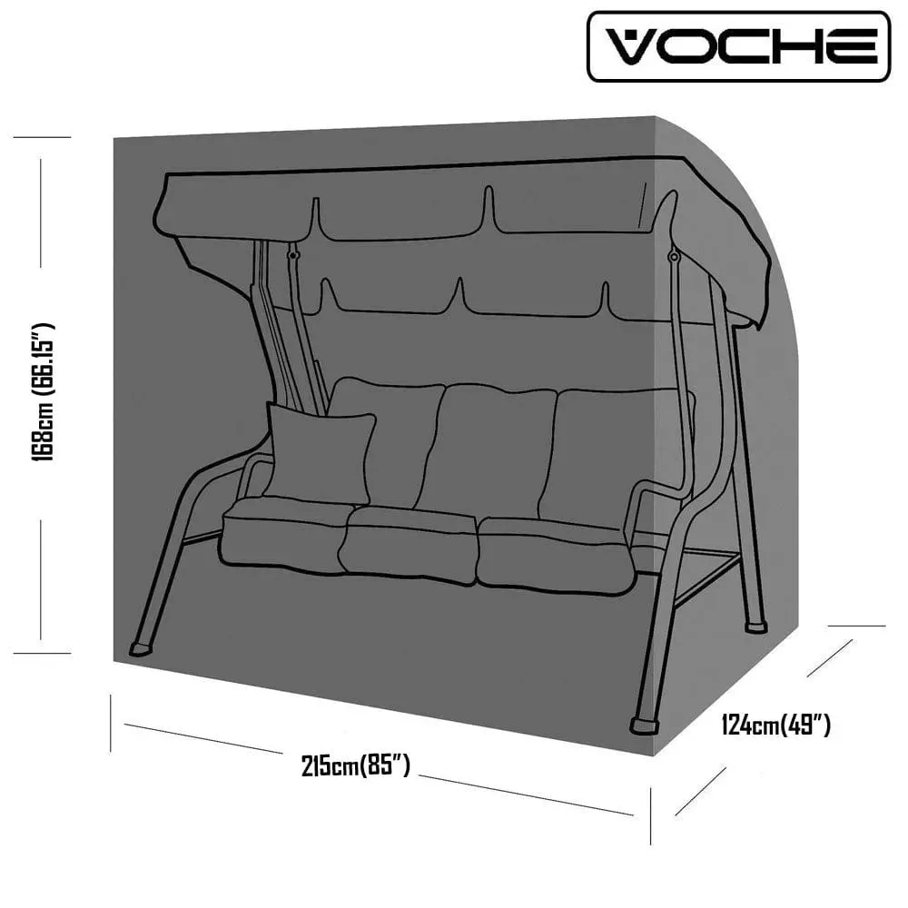 Voche® Reinforced Waterproof 3 Seater Swinging Garden Hammock Outdoor Furniture Cover