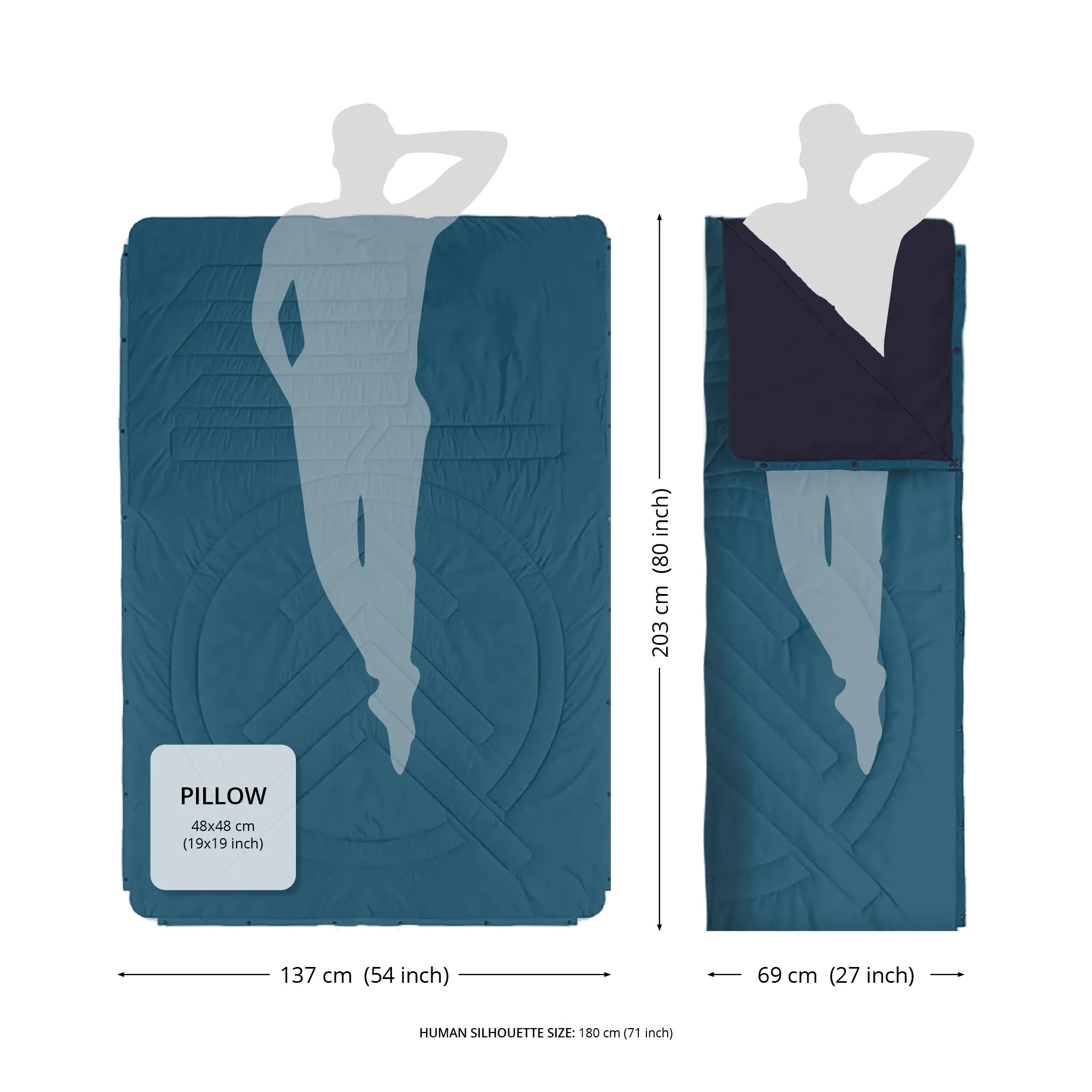 VOITED Recycled Ripstop Outdoor Camping Blanket - Blushing Peach/Sundial