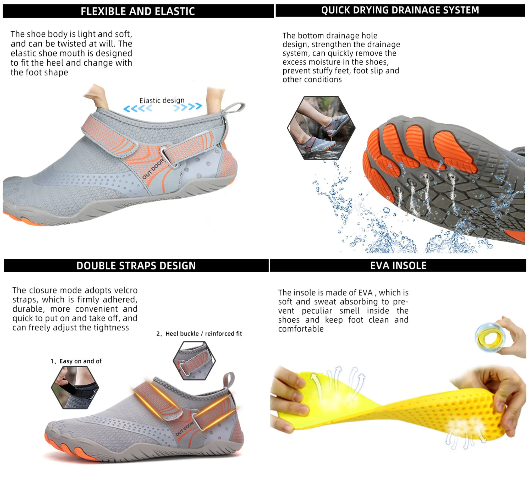 Water Shoes for Men & Women - Barefoot Non-slip Aqua Sports Quick Dry Shoes (Unisex)