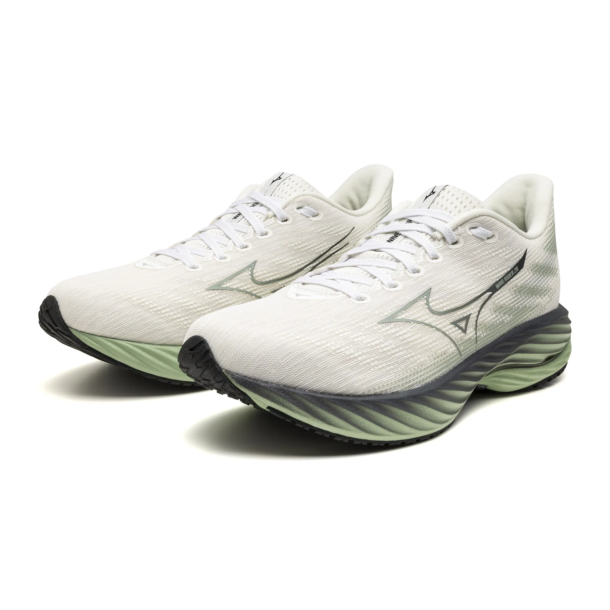 WAVE RIDER 28 Men's - MIZUNO Snow White/Frosty Green/Black Sand (NEW)