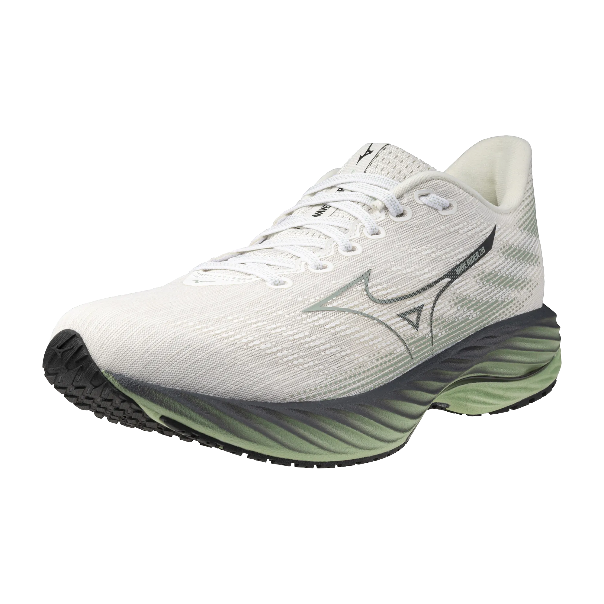 WAVE RIDER 28 Men's - MIZUNO Snow White/Frosty Green/Black Sand (NEW)